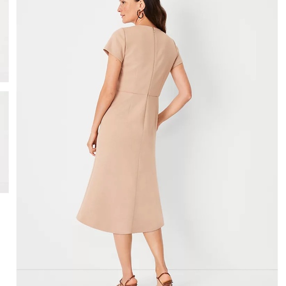NEW NWT NIP Ann Taylor Flare Dress Knit Natural Camel Tan Women's Size 10 AB 511 - Picture 2 of 13
